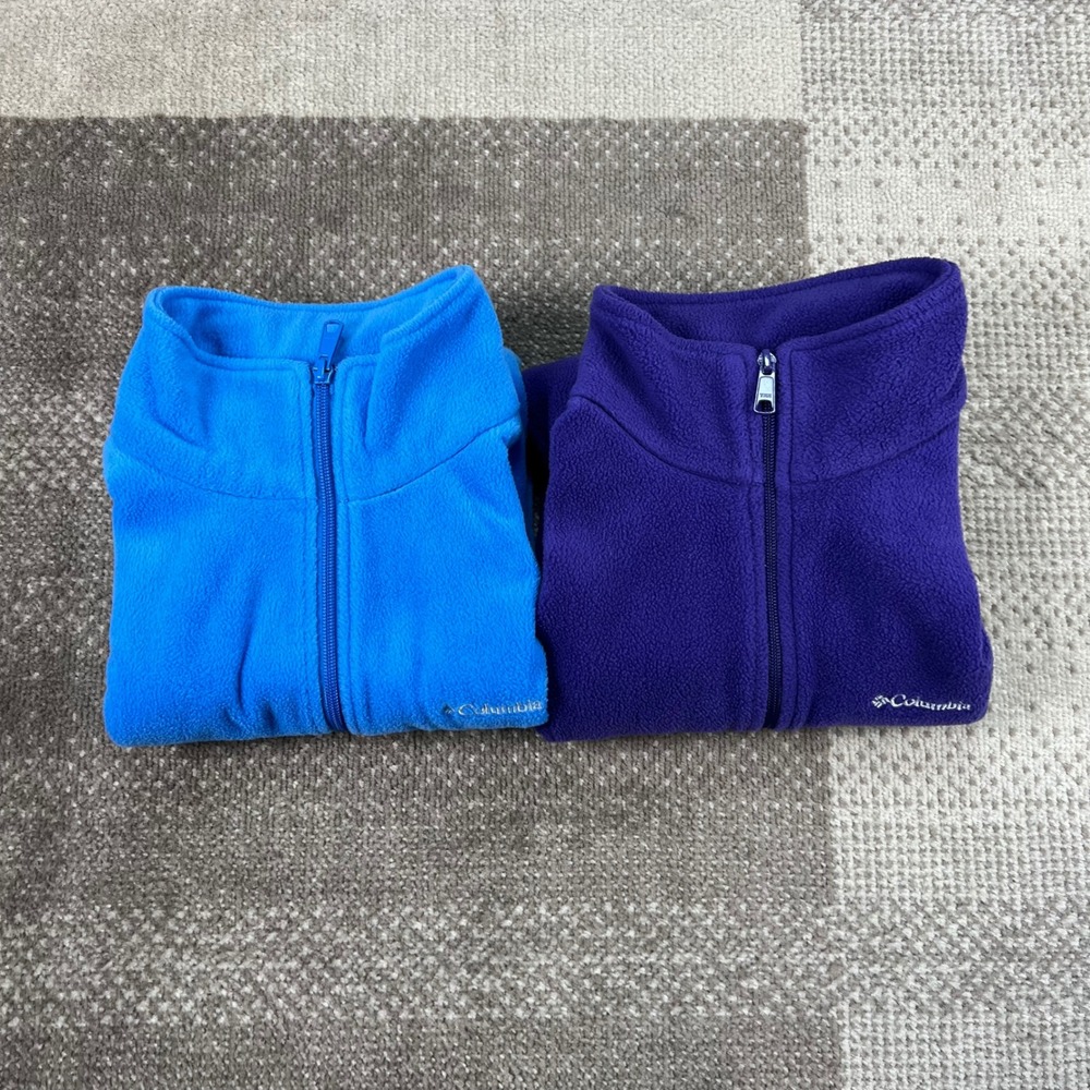 Columbia Benton‎ Springs Full Zip Fleece Vest Purple Blue Bundle of Two Womens M